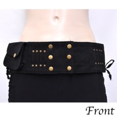 画像3: KAYO - Anime Clothing  ウエストバッグ「Double Pocket Belt / ブラック」 (3)