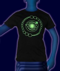 画像1: SPACE TRIBEメンズ・Tシャツ「UV Lime DNA Orbit」 (1)