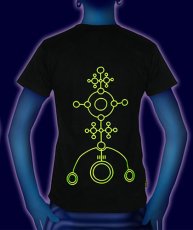 画像2: SPACE TRIBEメンズ・Tシャツ「UV Yellow Alien Glyph」 (2)