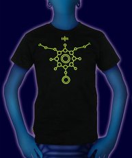 画像1: SPACE TRIBEメンズ・Tシャツ「UV Yellow Alien Glyph」 (1)