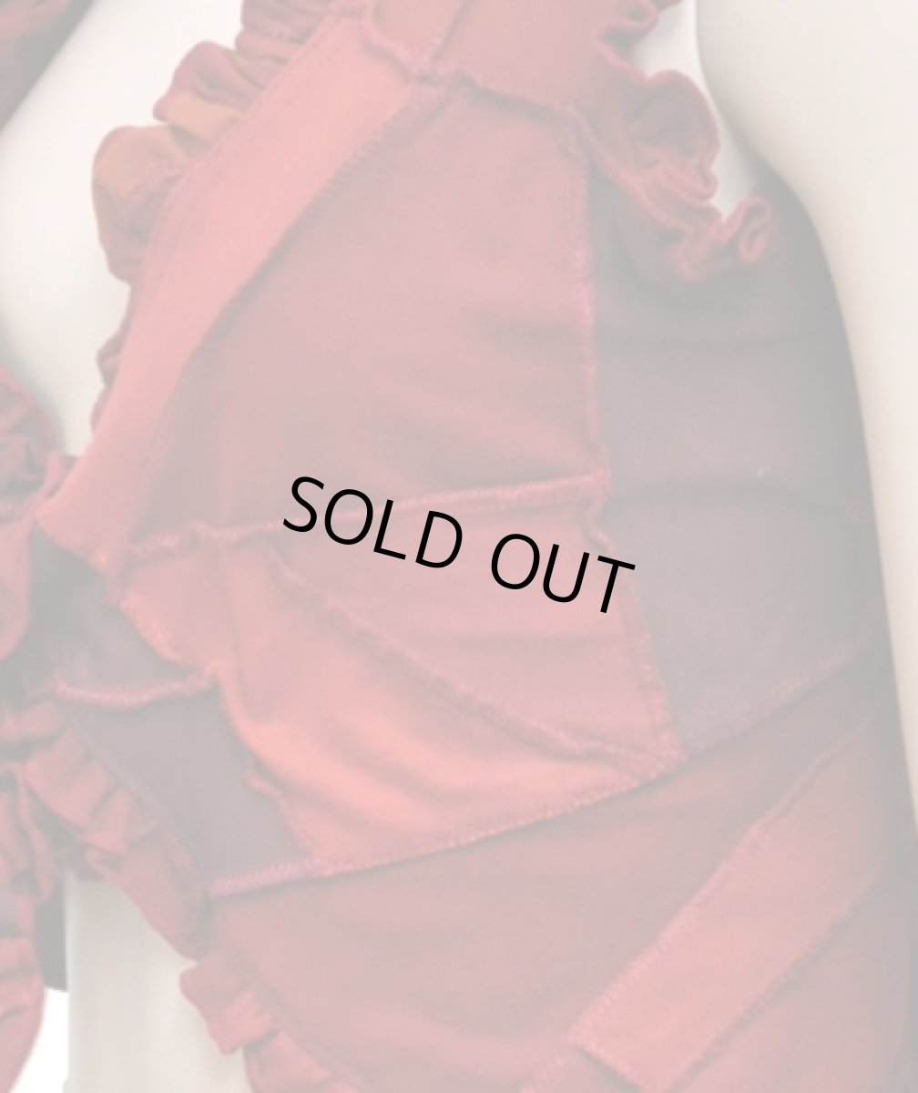 画像4: BONE レディース・パッチワークベスト・ロング / レッド (4)