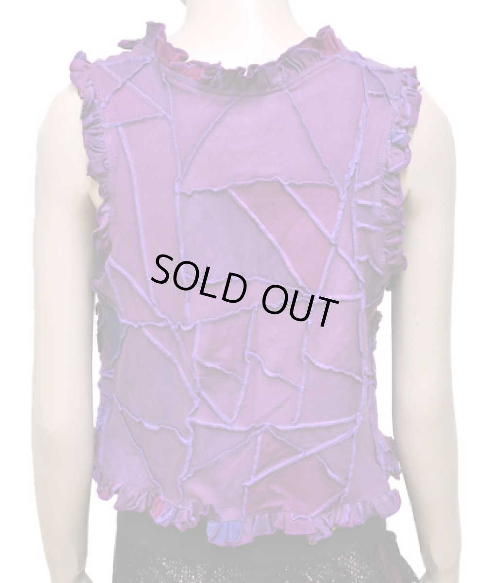 画像3: BONE レディース・パッチワークベスト・ショート / パープル (3)