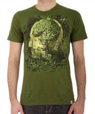 画像1: IMAGINARY FOUNDATIONメンズ半袖Tシャツ「BRAINFOREST / オリーブ」 (1)