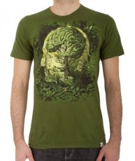 画像1: IMAGINARY FOUNDATIONメンズ半袖Tシャツ「BRAINFOREST / オリーブ」 (1)