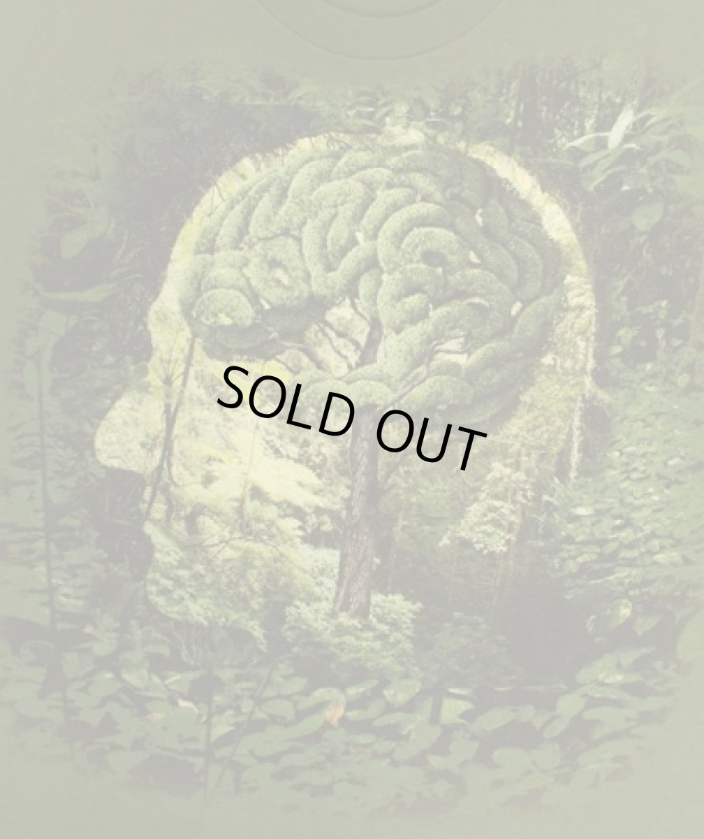 画像2: IMAGINARY FOUNDATIONメンズ半袖Tシャツ「BRAINFOREST / オリーブ」 (2)