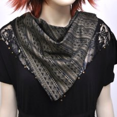 画像1: KAYO - Anime Clothing  バンダナスカーフ「Eclipse Print Bandana / ブラック」 (1)