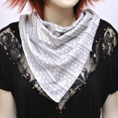 画像1: KAYO - Anime Clothing  バンダナスカーフ「Eclipse Print Bandana / ホワイト」 (1)