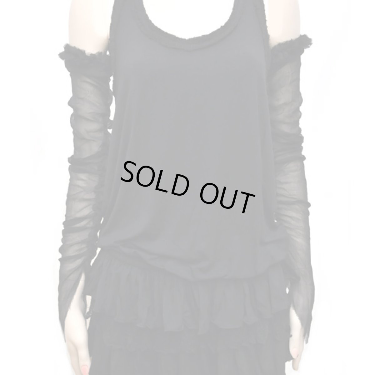 画像2: PSYLO レディース・アームグローブ「Chiffon Gloves / ブラック」 (2)