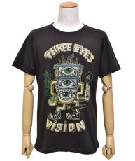 画像1: PLAZMA メンズTシャツ「Three Eyes Vision / ダークブラウン」 (1)