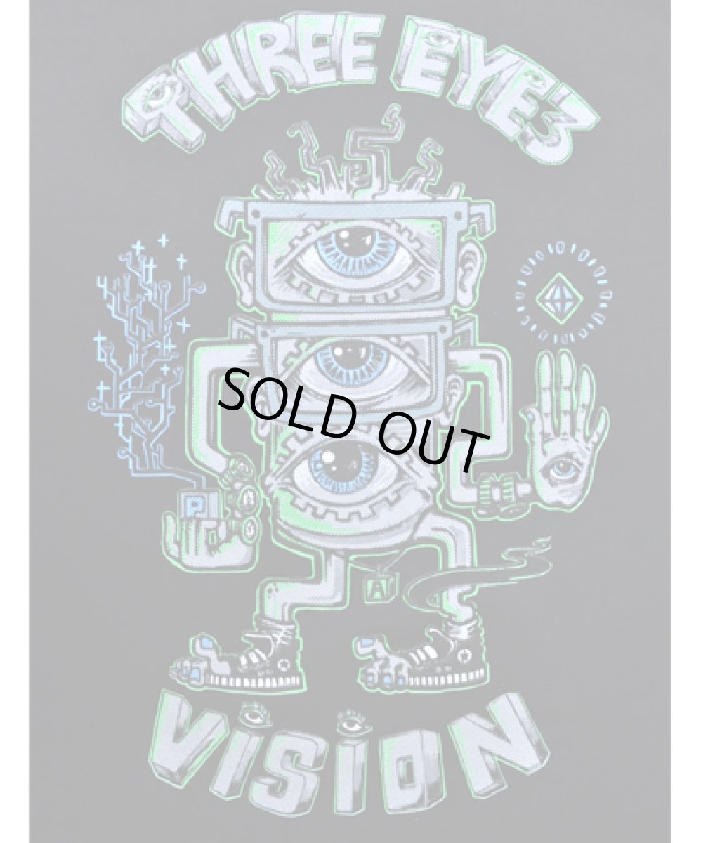 画像2: PLAZMA メンズTシャツ「Three Eyes Vision / ブラック」 (2)