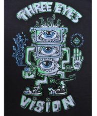 画像2: PLAZMA メンズTシャツ「Three Eyes Vision / ブラック」 (2)