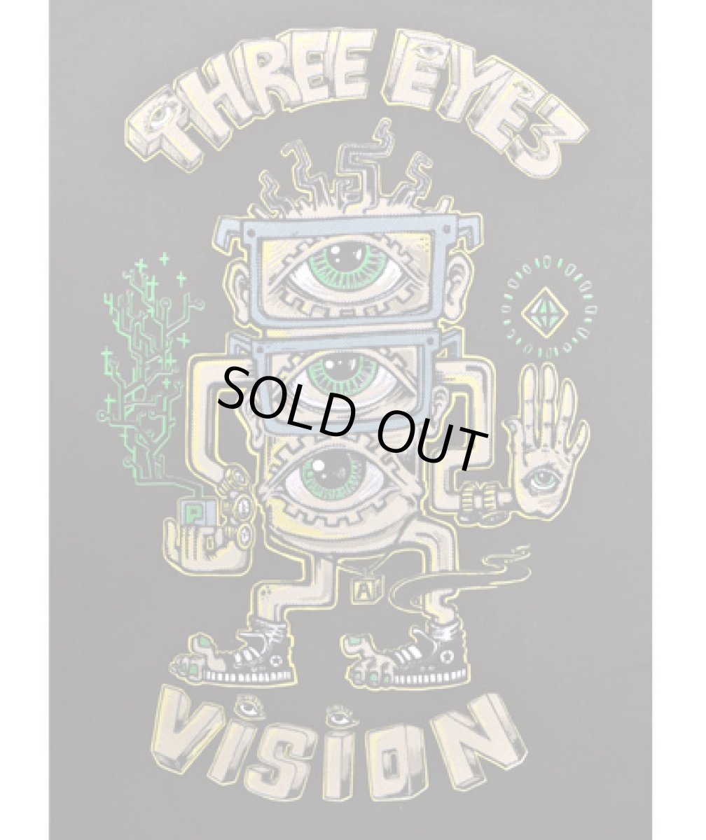 画像2: PLAZMA メンズTシャツ「Three Eyes Vision / ダークブラウン」 (2)