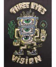 画像2: PLAZMA メンズTシャツ「Three Eyes Vision / ダークブラウン」 (2)
