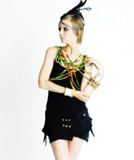 画像1: KAYO - Anime Clothing ノースリーブ「Rainbow String Tank  - Limited edition / ブラック」 (1)