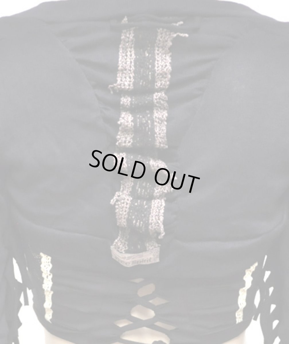 画像4: FREE SPIRIT レディース・ロングスリーブ・ボレロ「BAMBOO / ブラック×カーキ」 (4)