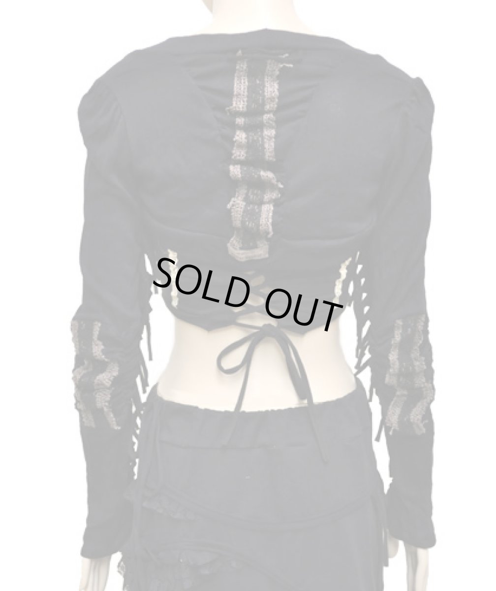 画像3: FREE SPIRIT レディース・ロングスリーブ・ボレロ「BAMBOO / ブラック×カーキ」 (3)