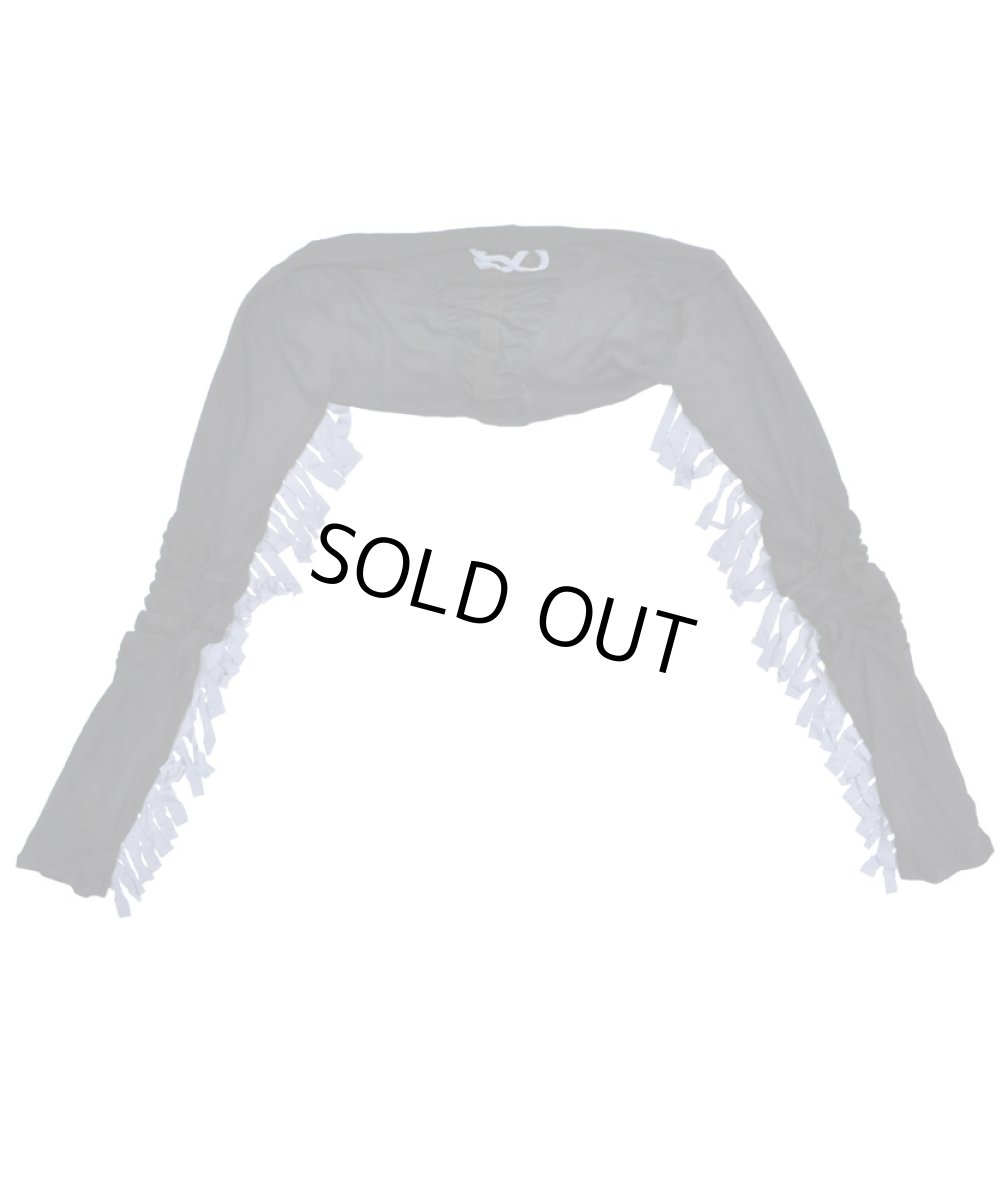 画像2: FREE SPIRIT レディース・ロングスリーブ・ボレロ「BAMBOO / ブラック×グレー」 (2)