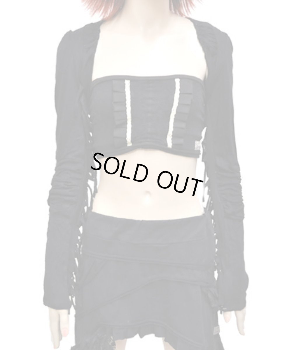 画像5: FREE SPIRIT レディース・ロングスリーブ・ボレロ「BAMBOO / ブラック×カーキ」 (5)