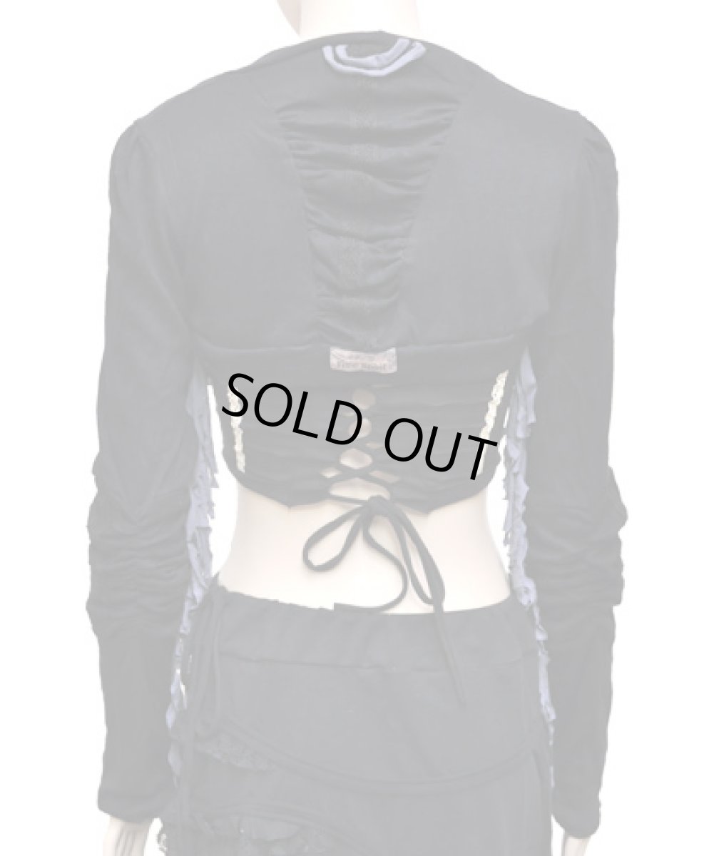 画像3: FREE SPIRIT レディース・ロングスリーブ・ボレロ「BAMBOO / ブラック×グレー」 (3)