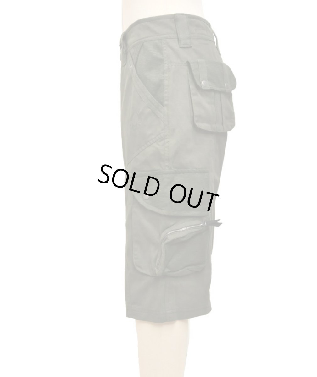 画像2: PSYLO メンズ・ハーフパンツ「Reborn Long Shorts / アーミー」 (2)