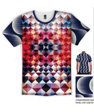 画像1: IMAGINARY FOUNDATION メンズ・パターンクラッシュTシャツ「TRIANGLE」 (1)