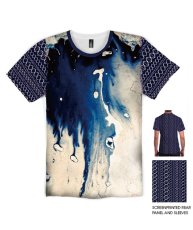 画像1: IMAGINARY FOUNDATION メンズ・パターンクラッシュTシャツ「DRIP」 (1)