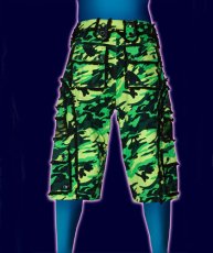 画像3: SPACE TRIBEメンズ・ハーフパンツ「Fluffy / Green Camouflage」 (3)