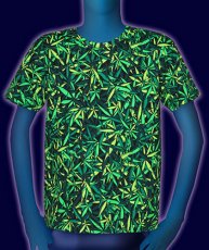 画像1: SPACE TRIBEメンズ・Tシャツ「クラシックサイズ - Sea of Green Weed」 (1)