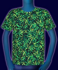 画像1: SPACE TRIBEメンズ・Tシャツ「クラシックサイズ - Sea of Green Weed」 (1)