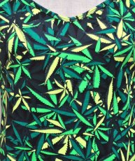 画像2: SPACE TRIBEレディース・Tシャツ「Sea of Green Weed」 (2)