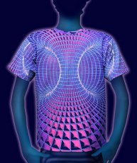 画像2: SPACE TRIBEメンズ・Tシャツ「クラシックサイズ - Violet Glo Vortex」 (2)