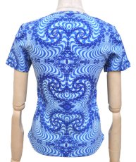 画像3: SPACE TRIBEレディース・Tシャツ「Blue Fractal」 (3)