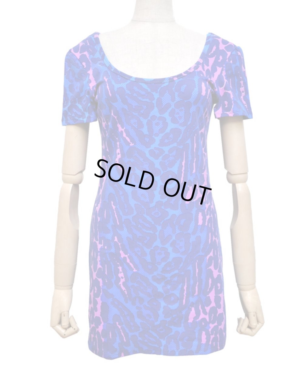 画像3: SPACE TRIBEレディース・半袖ワンピース「Blue Leopard」 (3)
