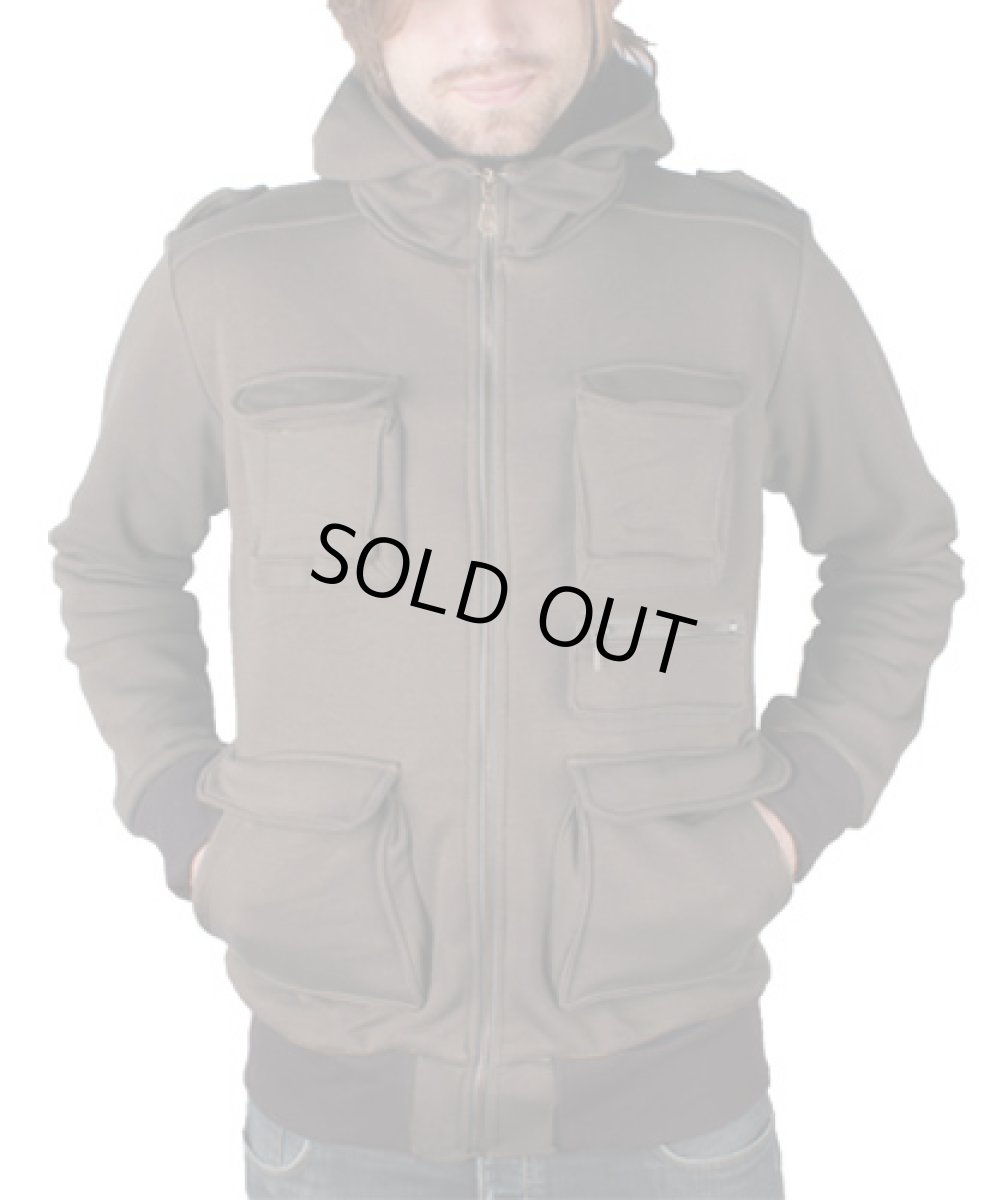 画像2: PLAZMAメンズ・パーカー「War Jacket/ブラウン」 (2)