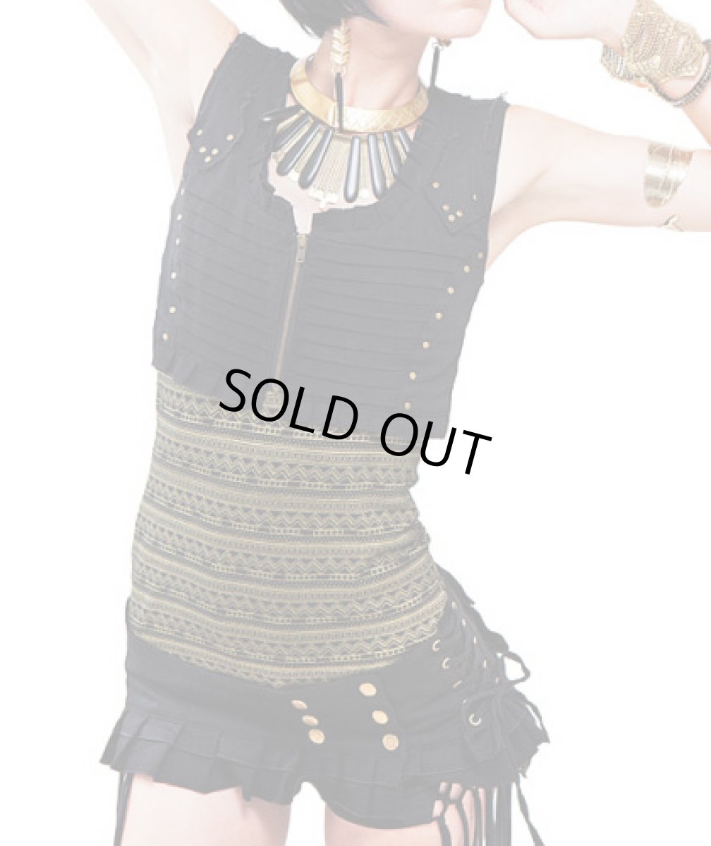 画像2: KAYO - Anime Clothing ベスト「Pleated Vest / ブラック」 (2)