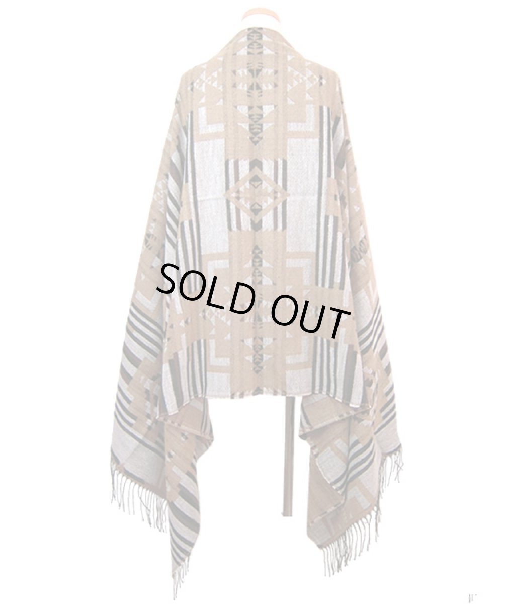 画像3: ネイティブ柄・ボリュームマフラーストール／オートミール×ベージュ (3)