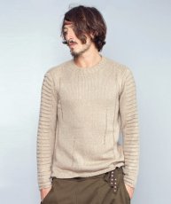 画像1: PSYLO メンズ・プルオーバー「Armadillo Knitted Cardigan / ベージュ」 (1)