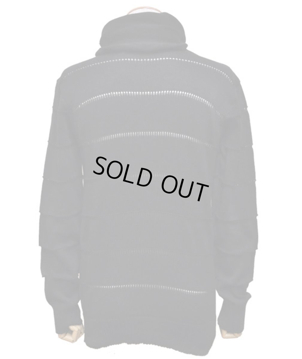 画像4: PSYLO メンズ・プルオーバー「Turtle Hooded Cardigan / ブラック」 (4)