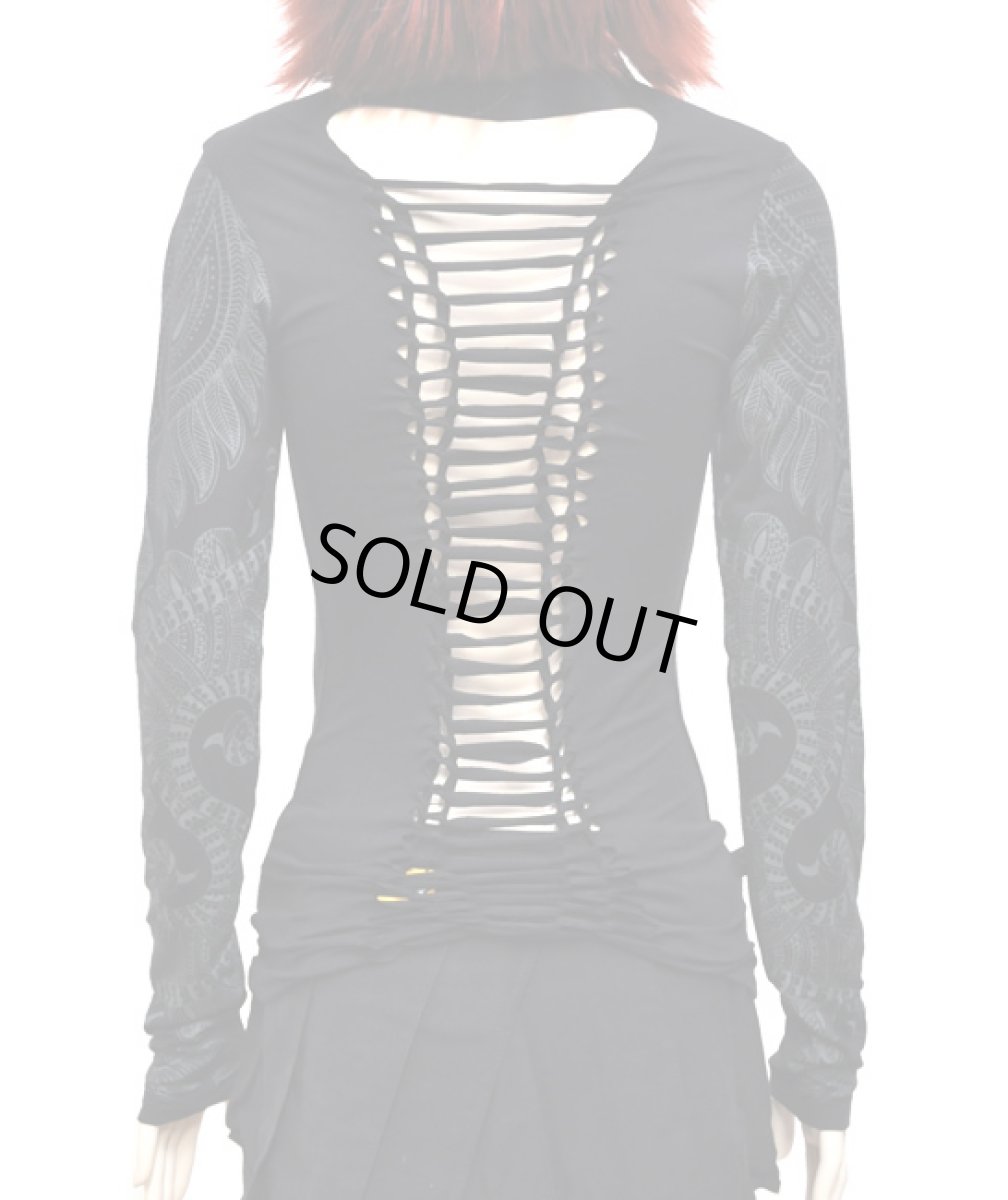 画像2: PSYLO レディース・長袖カットソー「Que Braided Top / ブラック」 (2)