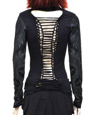 画像2: PSYLO レディース・長袖カットソー「Que Braided Top / ブラック」 (2)