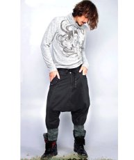 画像2: PSYLO メンズ・サルエルパンツ「Muhamad Pants / ブラック」 (2)