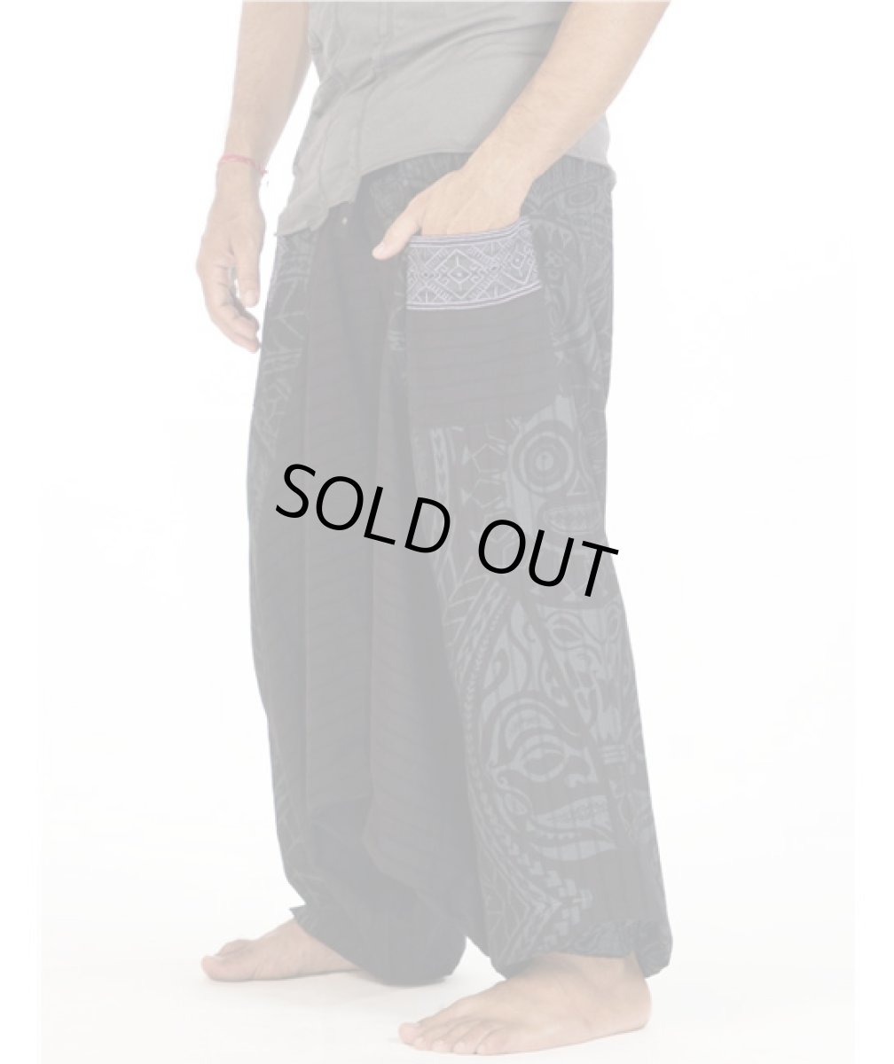 画像2: PSYLO メンズ・パンツ「Long Necka / ブラック」 (2)