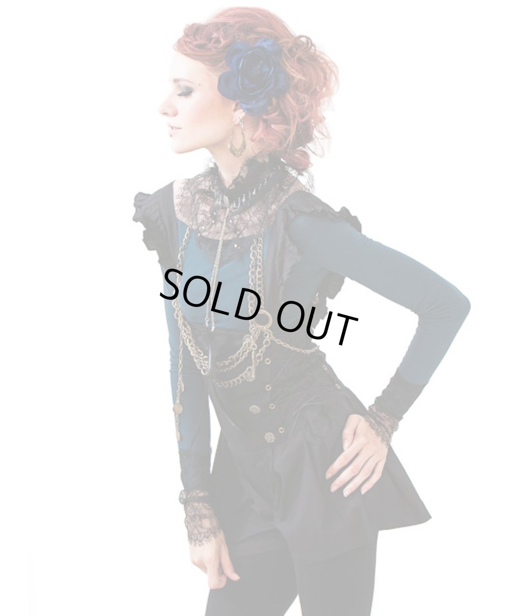 画像2: KAYO - Anime Clothing「フリル・ストラップ・ロンパー / ブラック」 (2)