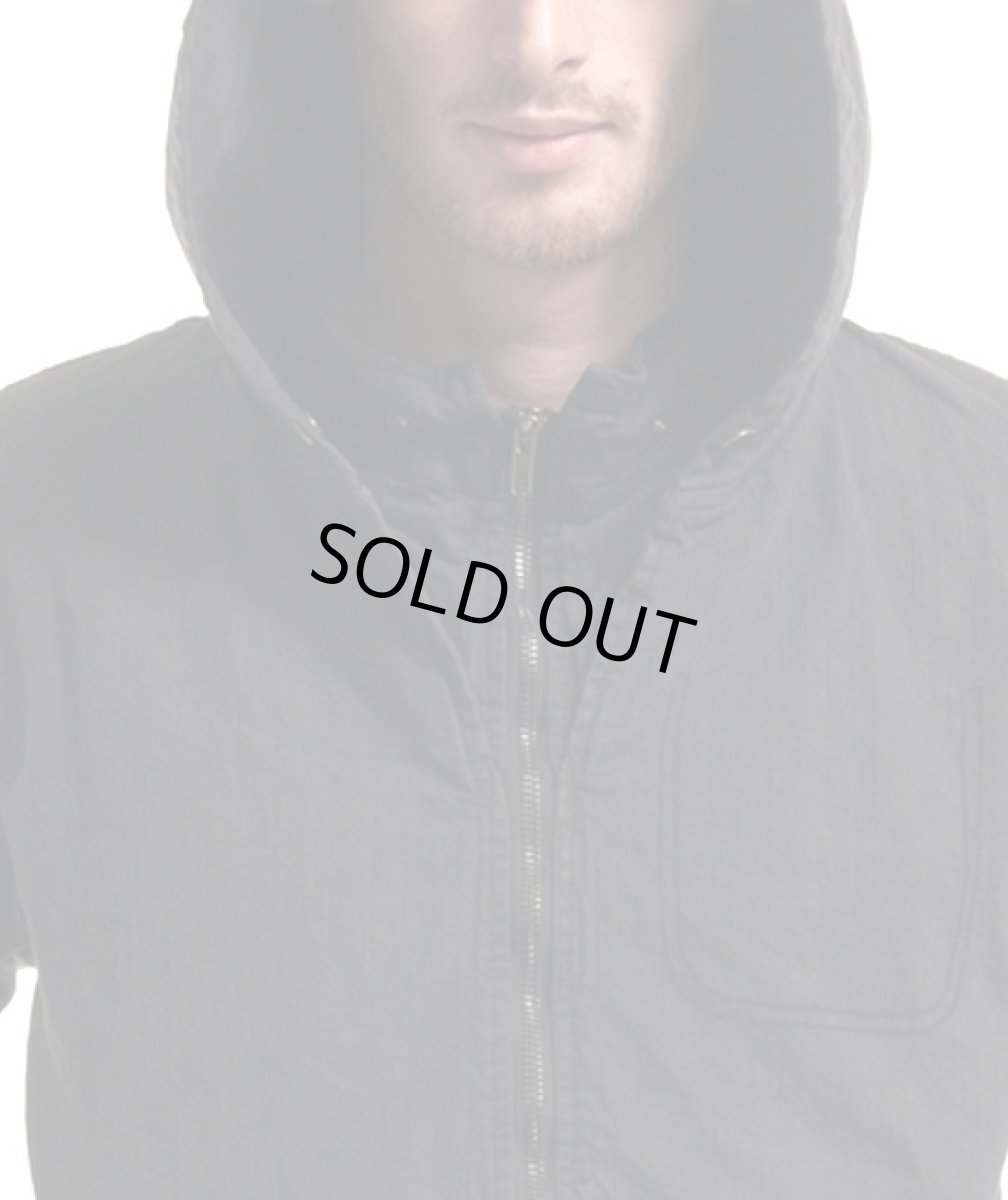 画像2: PLAZMA メンズ・ジップアップ・パーカー「Godem / ウォッシュドブラック」 (2)