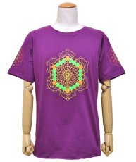 画像1: FLOWER OF LIFE メンズ・Tシャツ / パープル (1)