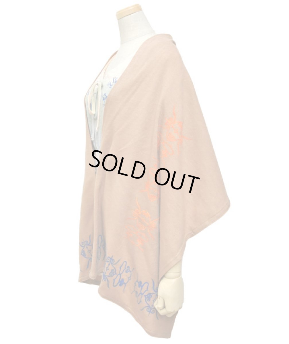 画像2: NETTAIYA ポンチョ・カーディガン／ライトブラウン (2)