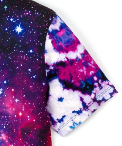 画像1: IMAGINARY FOUNDATION メンズ・パターンクラッシュTシャツ「Space Vs Tie Dye」