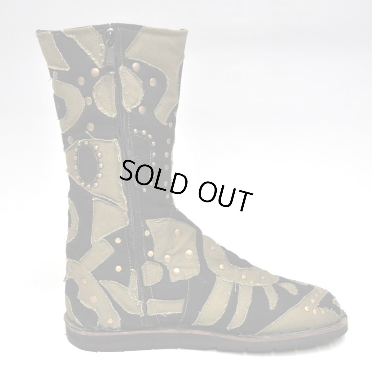 画像2: FLOWER OF LIFE コットン・ブーツ／サンドカーキ×ブラック【メンズサイズ】 (2)