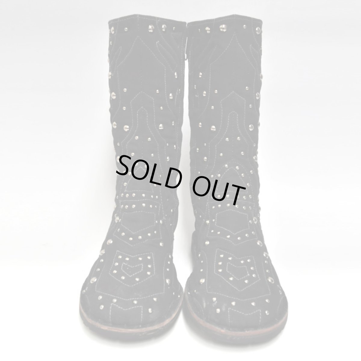 画像4: FLOWER OF LIFE コットン・ブーツ/ブラック×シルバースタッズ【メンズサイズ】 (4)