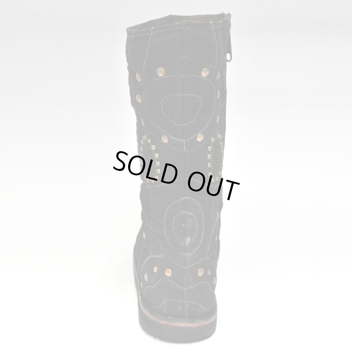 画像3: FLOWER OF LIFE コットン・ブーツ／ブラック×ゴールドスタッズ【メンズサイズ】 (3)